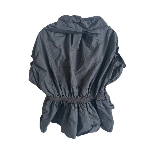 Ryu Women’s Black Ruffle Puff Balloon Sleeve Shrug Bolero Jacket Cotton Small - Picture 6 of 6